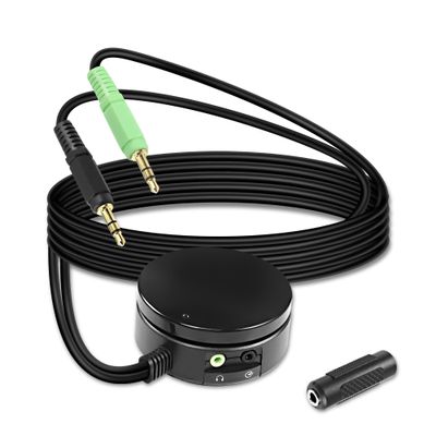 XMSJSIY Computer Speakers Headphones Audio Switch Volume Control Converter Over 3.5mm TRS Adjust Knob Controller Extension Cable-1.5M/4.9FT