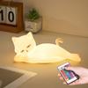Lying Flat Cat Lamp Funny Gifts, 16 Colors+5 Dimming+Silicone Random Stuff, Touch+Remote+Recharge Night Light for Kids, Cool Lamp Unique Lamps Cute Weird Stuff, Cat Gifts for Teen Girls/Adults/Kids view 1