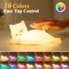 Lying Flat Cat Lamp Funny Gifts, 16 Colors+5 Dimming+Silicone Random Stuff, Touch+Remote+Recharge Night Light for Kids, Cool Lamp Unique Lamps Cute Weird Stuff, Cat Gifts for Teen Girls/Adults/Kids view 3
