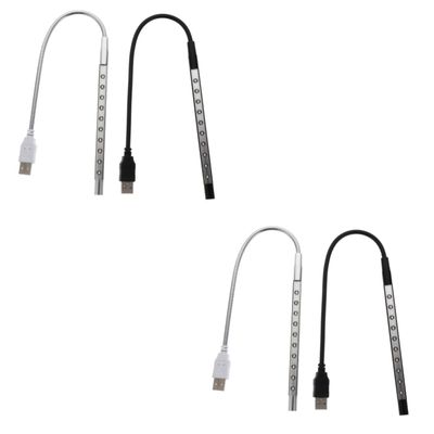 DOITOOL 4pcs USB Reading Light Led Eye-Caring Gooseneck Lamp for Laptop Desk Use Flexible Design No External Power Needed for Night Study Reading