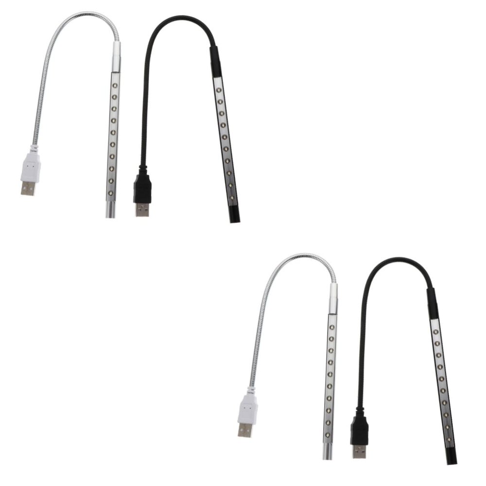 DOITOOL 4pcs USB Reading Light Led Eye-Caring Gooseneck Lamp for Laptop Desk Use Flexible Design No External Power Needed for Night Study Reading