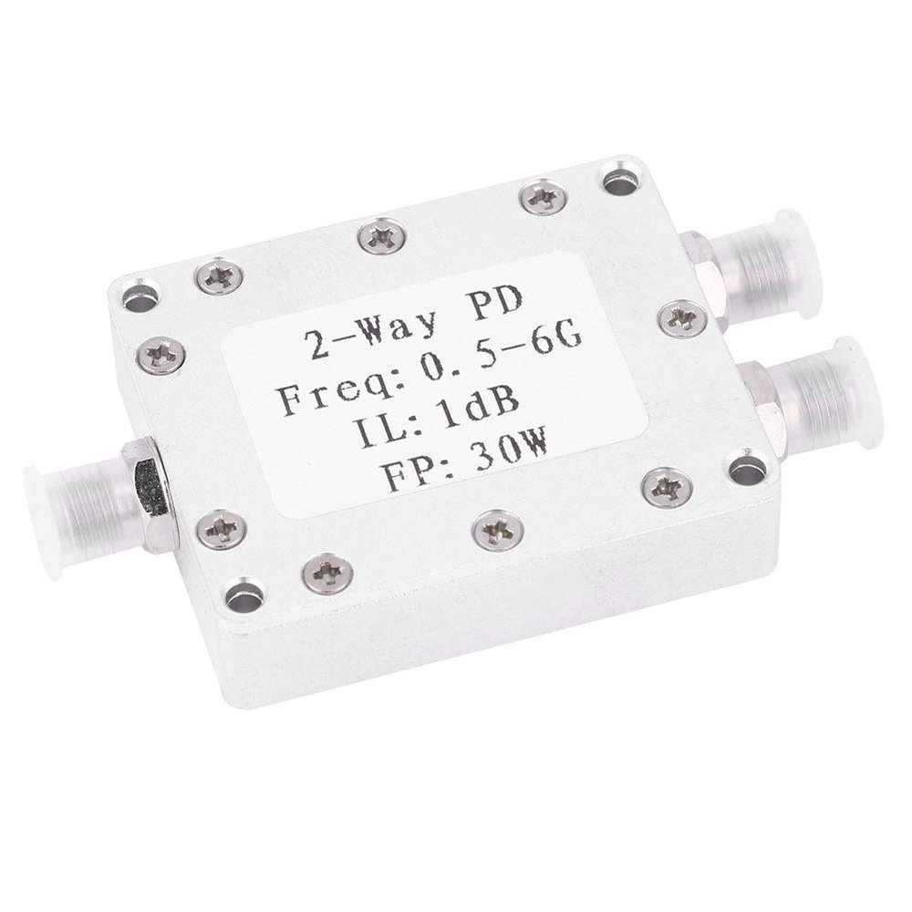 0.5-6GHz 30W RF Power Splitter 2-Way Power Divider Module for Wireless Communication CNC Aluminum Alloy Housing
