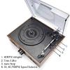 KouRy High Fidelity Belt Drive Turntable with Built-in Speakers, Vinyl Record Player with Magnetic Cartridge, Wireless Playback and Aux-in Functionality, Brown view 3