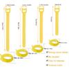 100pcs Releasable Cable Organizer Ties Mouse Earphones Wire Management Nylon Cable Ties Reusable Loop Hoop Tape Straps Tie(Yellow,8inch) view 2