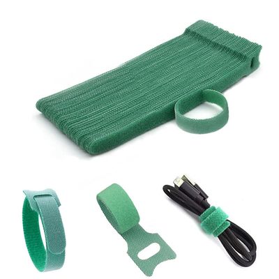 100pcs Releasable Cable Organizer Ties Mouse Earphones Wire Management Nylon Cable Ties Reusable Loop Hoop Tape Straps Tie(Green,6inch)