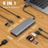 USB C Hub, TOTU USB C 20w PD Docking Station with 4K HDMI, 2*USB 3.0 Type-A, USB C Hub Adapter for Windows, USB C Data Transfer Port, 2*USB 2.0 Type-A, SD/TF view 3