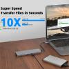USB C Hub, TOTU USB C 20w PD Docking Station with 4K HDMI, 2*USB 3.0 Type-A, USB C Hub Adapter for Windows, USB C Data Transfer Port, 2*USB 2.0 Type-A, SD/TF view 4