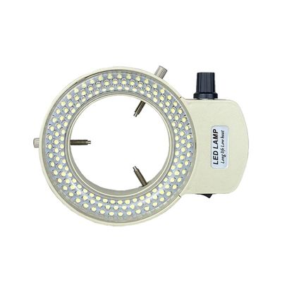 VAKUUM Lab Microscope Slides Adjustable 6500K 144 LED Ring Light for Industry Stereo Microscope Lens Microscope Parts (Color : White)