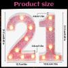 21st Decorative LED Light Up Numbers 21st Marquee Light Up Numbers Sign Birthday Table Decoration Glitter Pink 1 and 2 Suitable for Birthday Wedding Anniversary Party Home Bar Party Decor view 2