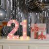21st Decorative LED Light Up Numbers 21st Marquee Light Up Numbers Sign Birthday Table Decoration Glitter Pink 1 and 2 Suitable for Birthday Wedding Anniversary Party Home Bar Party Decor view 3