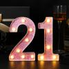 21st Decorative LED Light Up Numbers 21st Marquee Light Up Numbers Sign Birthday Table Decoration Glitter Pink 1 and 2 Suitable for Birthday Wedding Anniversary Party Home Bar Party Decor view 4