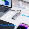 USB C Hub, TOTU USB C Docking Station with 4K HDMI, Display 4K HDMI Docking Station (USB A 3.0, 100w PD, SD/TF Slot) Type C Hub for Dell/HP/Surface/XPS view 2