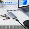 USB C Hub, TOTU USB C Docking Station with 4K HDMI, Display 4K HDMI Docking Station (USB A 3.0, 100w PD, SD/TF Slot) Type C Hub for Dell/HP/Surface/XPS view 3