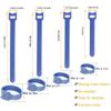 100pcs Releasable Cable Organizer Ties Mouse Earphones Wire Management Nylon Cable Ties Reusable Loop Hoop Tape Straps Tie(Blue,6inch) view 2