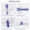 100pcs Releasable Cable Organizer Ties Mouse Earphones Wire Management Nylon Cable Ties Reusable Loop Hoop Tape Straps Tie(Blue,6inch) view 3