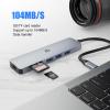 TOTU 6 in 1 Docking Station, USB C Adapter with 4K HDMI Output USB C HUB, USB 3.0 Up to 5Gpbs, Compatible with Laptop and Other Type C Devices, SD&TF Card Slot view 3