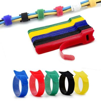 100pcs Releasable Cable Organizer Ties Mouse Earphones Wire Management Nylon Cable Ties Reusable Loop Hoop Tape Straps Tie(MIX,4inch)