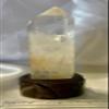 Clear Quartz Tower with Custom-Carved Wooden Stand view 2