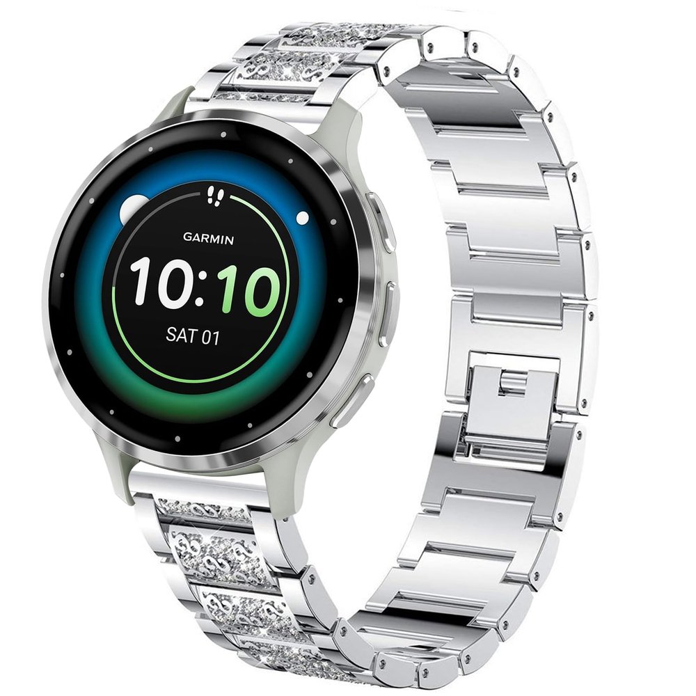 Compatible for Garmin Venu 3S Band, Lamshaw 18mm Quick Release Jewelry Diamond Straps Compatible for Garmin Venu 3S 41mm / Venu 2S / Forerunner 265S / Forerunner 255S / 255S Music / Rey / Vivomove 3S / Captain Marvel Smartwatch (Silver)