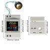 DWEII 2Pack Single Phase Energy Meter Din Rail Electricity Usage Monitor AC 40-300V 100A Voltmeter Ammeter Watt Kwh Frequency Power Meter External CT 110V view 2