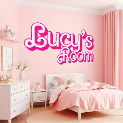 Iconic Style Personalized Wall Decor - Hot Pink Wall Decals Peel and Stick - Perfect Accessories for Women Party - Ideal for Bedroom Decor - Loved by Kids, Girls, Women