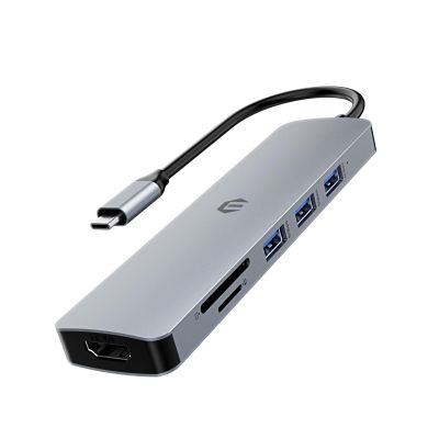 TOTU USB C HUB, 6 in 1 Docking Station USB C Multiport Adapter with 4K HDMI Output, USB 3.0 Up to 5Gpbs, SD&TF Card Slot, Compatible for Laptop and Other Type C Laptops