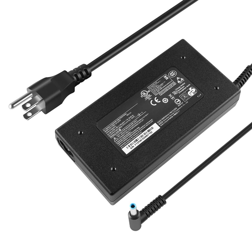 19.5V 6.15A 120W AC Charger Compatible with HP USB-C Dock G5 TPN-CA19 Envy 15 17 ZBook Fury 15 17 G7 G8 L64086-001 L64087-001 ZHAN 66 Pro 14 G3 Omen 15-5000 15-5100 15-5200 120W Power Supply