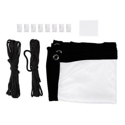 MUNEFE 16:9 Projection Screen, Thicken Portable Projector Curtain, Non Crease Soft White Polyester Screen for Outdoor Campin Movie(60In)
