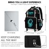 Boy Backpack Travel Bag Anime Luminous Pattern Travel Laptop- Adjustable Shoulder Strap Waterproof school bag Backpack With Usb Charging Port & Combination Lock Pencil Case view 3