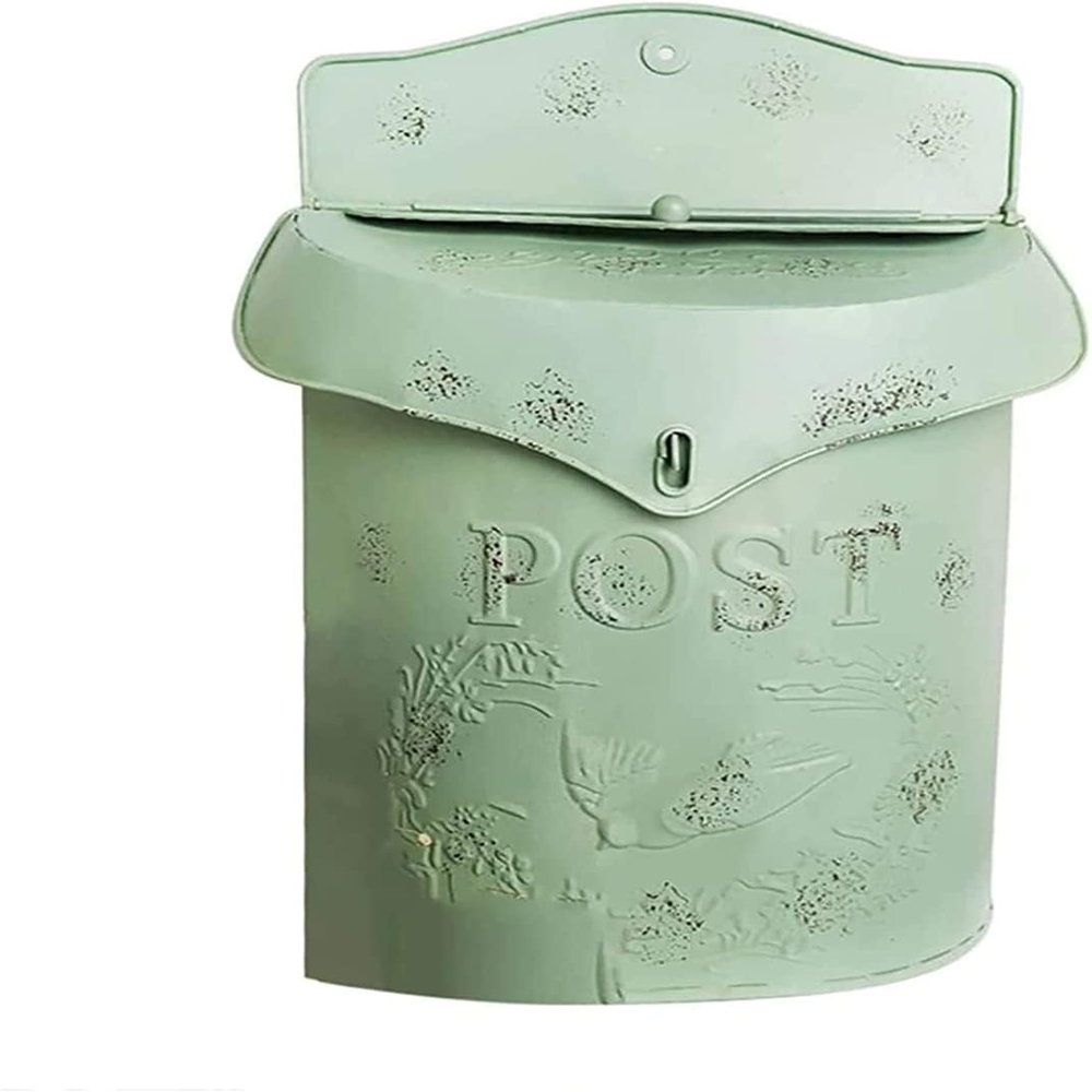 ALasse Suggestion Box Letter Box Complaint Box Outdoor Embossed Letter Box Mailbox Villa Gardening Retro Pastoral Art Flower Shop Cafe Wall Hanging Decoration with Lock