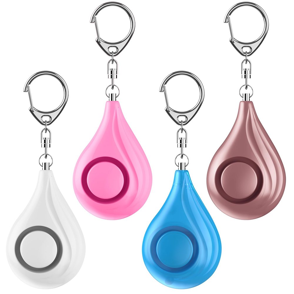 ANKOSHUN Personal Safety Alarms for Women for Women, Birthday Gifts for Women, Teen Girl, Daughter, Niece, Granddaughter, Kids, Personal Security Alarm Keychain, 4 Pack, 4 Color