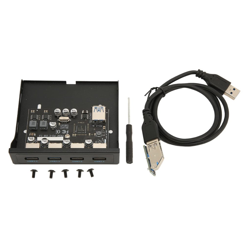 3 5 Inch Front Panel USB Hub, High Speed 3 5 Inch USB 3 0 Front Panel with 4 Ports and Hot Swap Support
