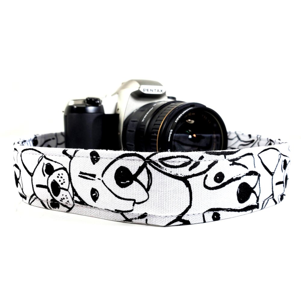 Dog Camera Strap, Black and White Camera Strap Universal DSLR Neck & Shoulder Strap, Photography Accessory, Gift for Men & Women
