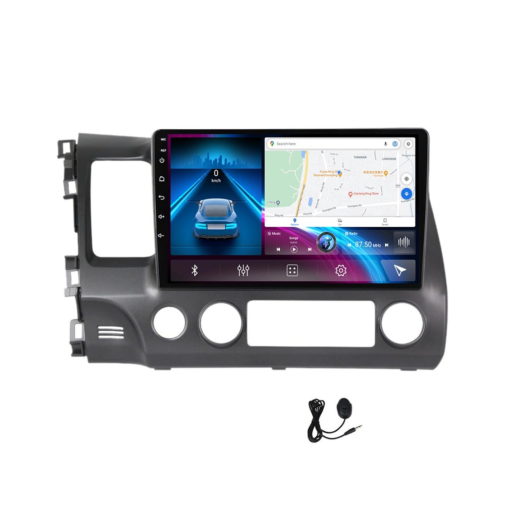 Android 12 Car Stereo Radio Audio MP5 Player with Navigation 10 Inch Touchscreen Stereo for Honda Civic 2005~2012 Support 4G/WiFi/FM/SWC/DSP/Auto/Carplay,4g WiFi 4g+64g