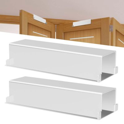 Bifold Door Lock,Fits Bi-Fold Doors from 1 1/8" - 1 3/8" Thick- Double Door Safety Locks Keep Toddler, Cats&Dogs Out of Closets, Cabinets, Pantry| Installation-Free (White, Big 2PCS)