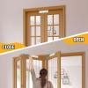 Bifold Door Lock,Fits Bi-Fold Doors from 1 1/8" - 1 3/8" Thick- Double Door Safety Locks Keep Toddler, Cats&Dogs Out of Closets, Cabinets, Pantry| Installation-Free (White, Big 2PCS) view 4