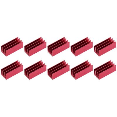 10Pcs Heat Sink 40x16x16mm Heat Sink Aluminium Aluminum Heatsink Cooler Cooling Radiator Set for Electronic CPU Chip Power Module Red