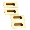 Recessed Pulls ,Sliding Door Handle, Sliding Door Handles Recessed Handle Zinc Alloy Gold Metal Hidden Handle, for Drawers, Cabinets, Wardrobes, with Screws 4 Pieces (Hole Distance 64mm) ( Color : Gol view 1