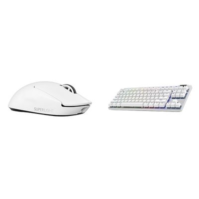 Logitech G Pro X Superlight 2 Lightspeed Wireless Gaming Mouse + G Pro X TKL Lightspeed Wireless Gaming Keyboard (Tactile) Bundle - White