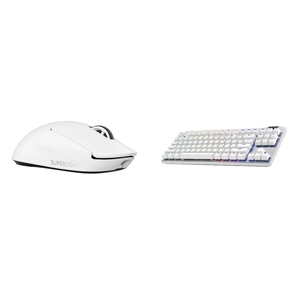Logitech G Pro X Superlight 2 Lightspeed Wireless Gaming Mouse + G Pro X TKL Lightspeed Wireless Gaming Keyboard (Tactile) Bundle - White