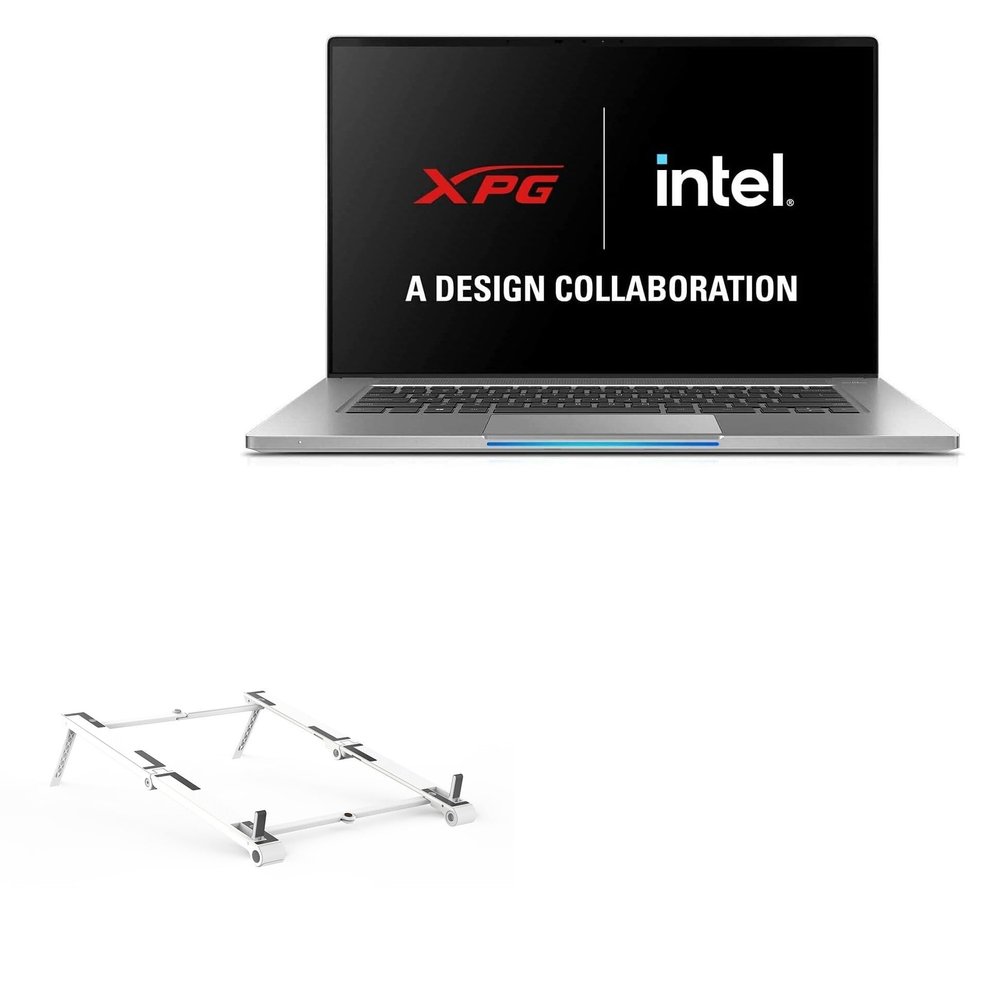 BoxWave Stand and Mount Compatible with XPG Xenia Xe Lifestyle ULTRABOOK - Pocket Aluminum Stand 3-in-1, Portable Multi Angle Viewing Riser - Metallic Silver