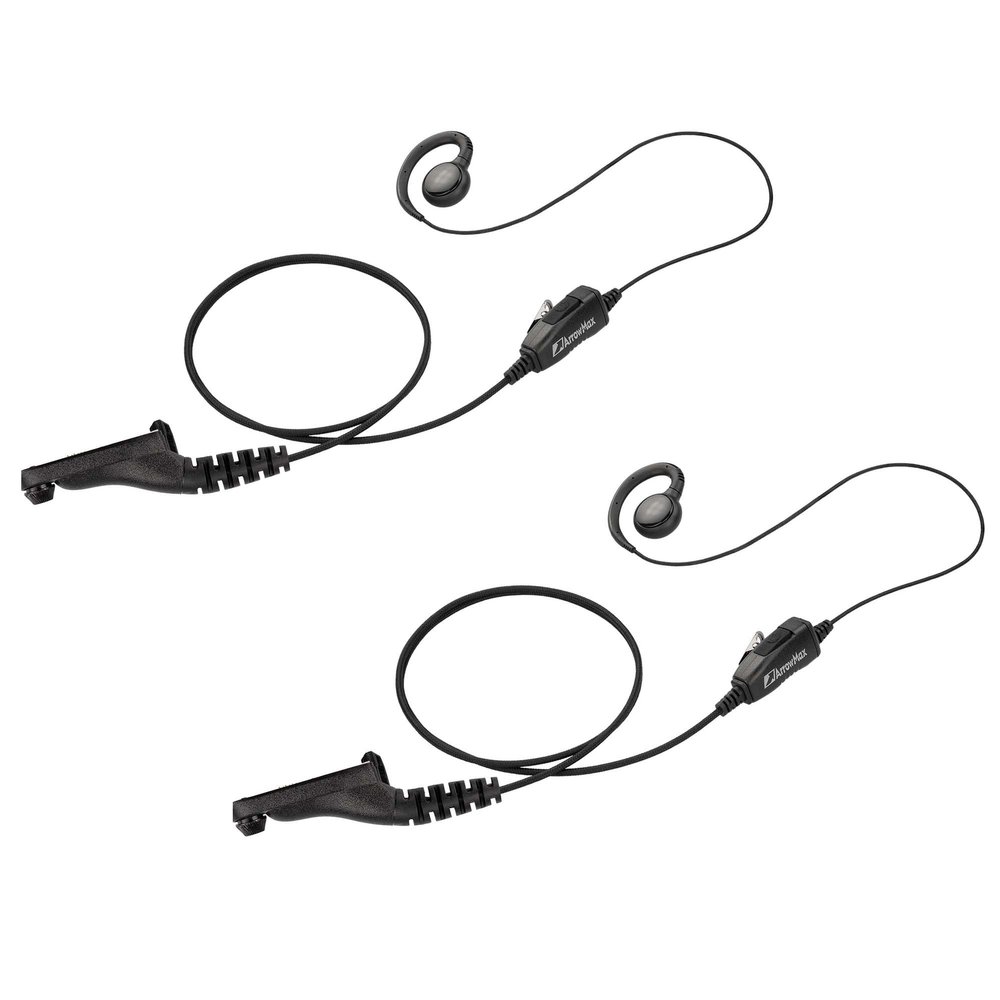Arrowmax 2 Pack AEH3000-M9 Earhook Headset Earpiece with Mic Compatible with Motorola Radios APX6000 APX7000 APX8000 XPR6350 XPR6550 XPR7550 XPR7350e XPR7550e XPR7580e APX 6000 7000 8000