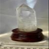 Clear Quartz Tower with Custom-Carved Wooden Stand view 2