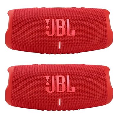 JBL Charge 5 - Waterproof Portable Bluetooth Speaker - Red/Red (Pair)