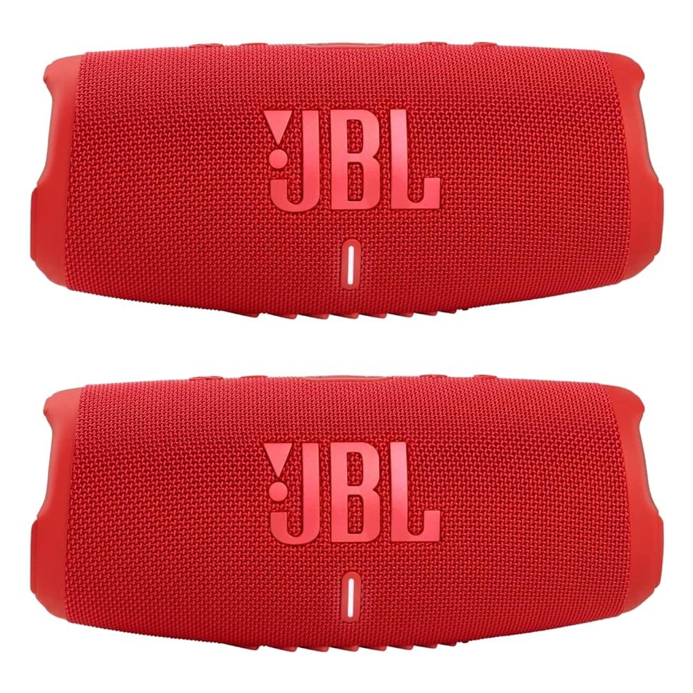 JBL Charge 5 - Waterproof Portable Bluetooth Speaker - Red/Red (Pair)