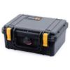 Pelican 1150 Case, Black with Yellow Latches, Pick & Pluck Foam with Convolute Lid Foam view 3