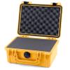 Pelican 1150 Case, Yellow with Black Latches, Pick & Pluck Foam with Convolute Lid Foam view 1