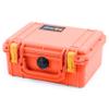 Pelican 1150 Case, Orange with Yellow Latches, Pick & Pluck Foam with Convolute Lid Foam view 3