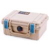 Pelican 1150 Case, Desert Tan with Blue Latches, Pick & Pluck Foam with Convolute Lid Foam view 3