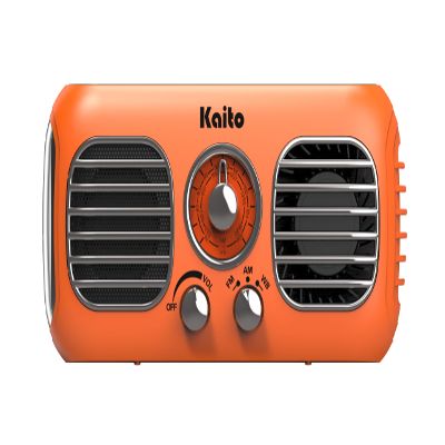 Kaito KA777 Emergency Radio & Portable Fan  AM/FM NOAA Weather Radio and 4,000 mAh Power Bank Rechargeable with Solar Panel and Hand Crank (Orange)